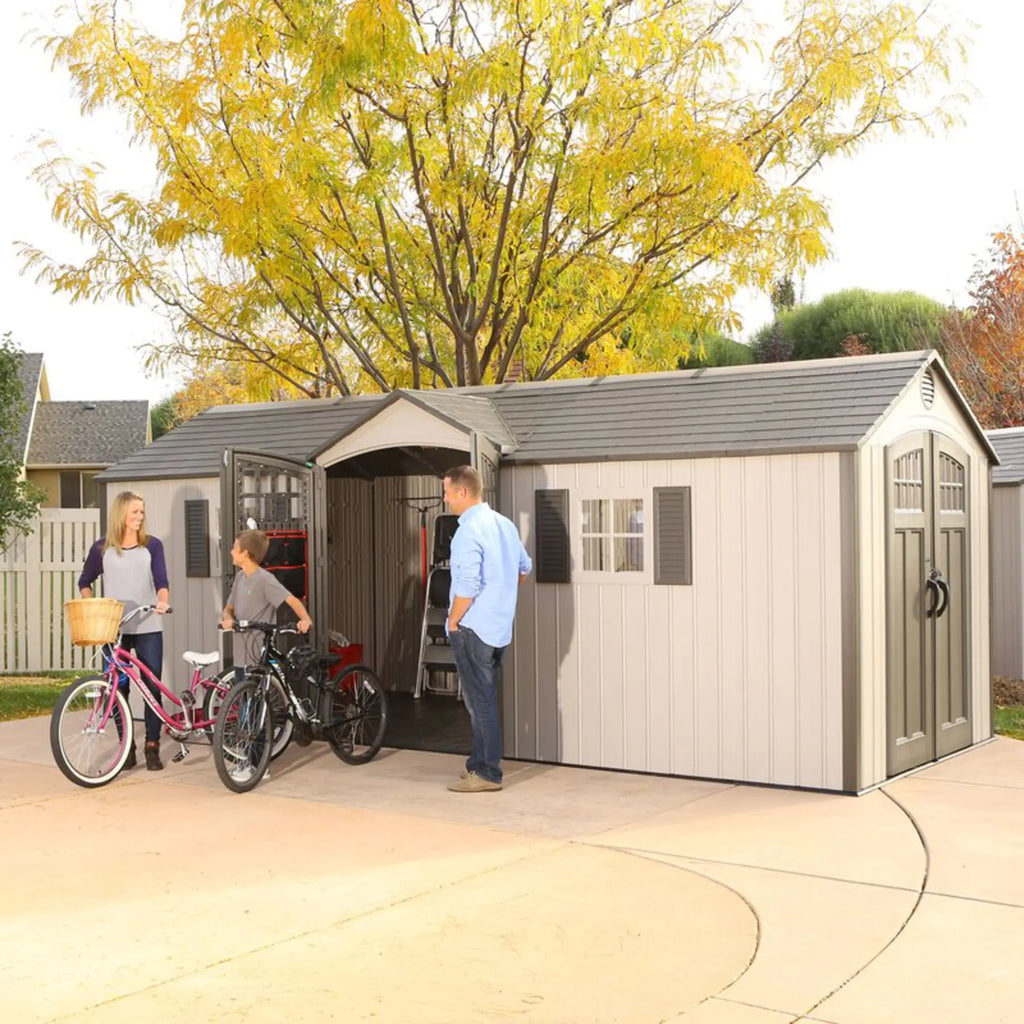 Lifetime 20 Ft. x 8 Ft. High-Density Polyethylene (Plastic) Outdoor Storage Shed with Steel-Reinforced Construction