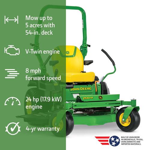 John Deere Z530M 54-in 24 -HP V-twin Gas Zero-turn riding lawn mower