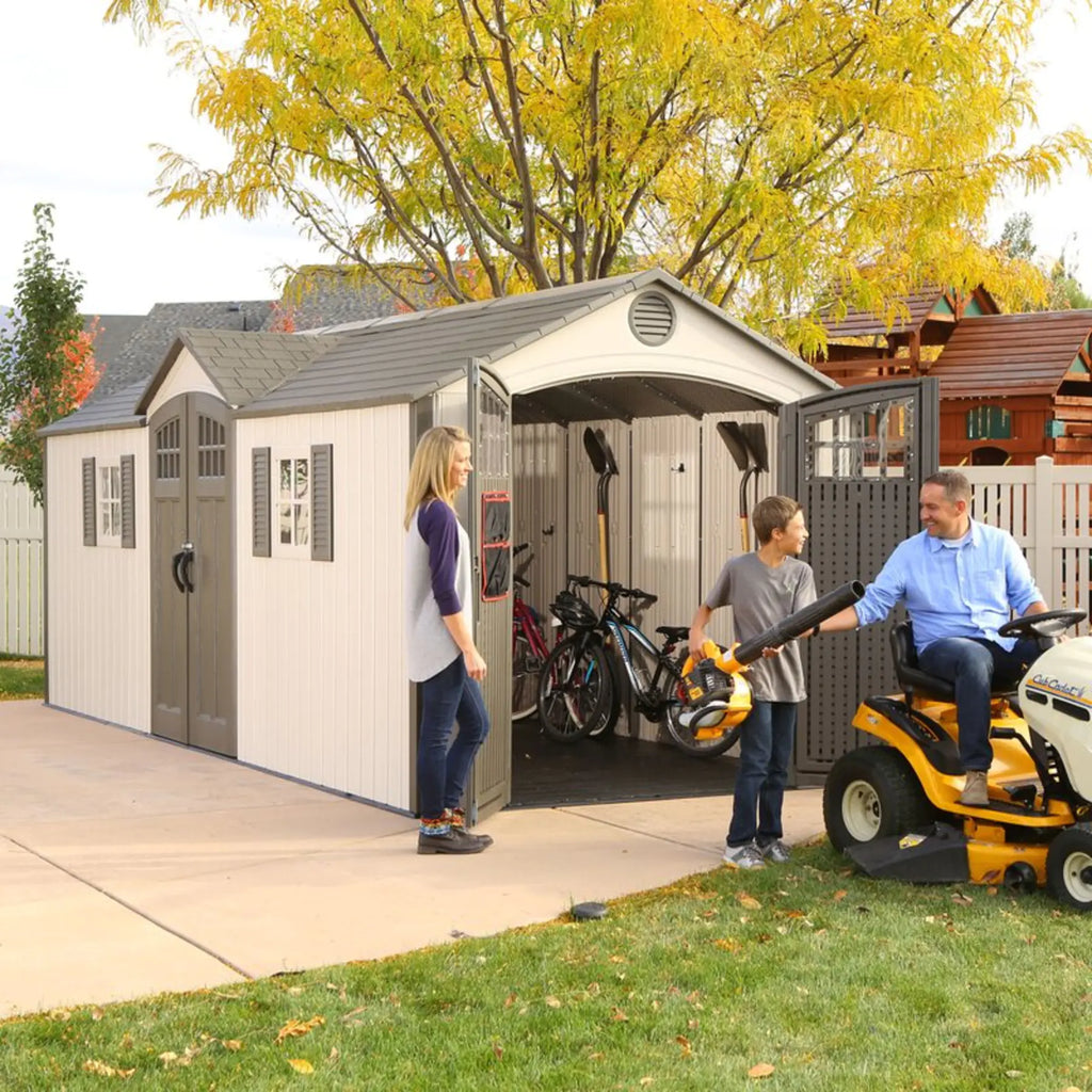 Lifetime 20 Ft. x 8 Ft. High-Density Polyethylene (Plastic) Outdoor Storage Shed with Steel-Reinforced Construction
