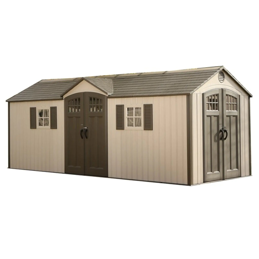 Lifetime 20 Ft. x 8 Ft. High-Density Polyethylene (Plastic) Outdoor Storage Shed with Steel-Reinforced Construction
